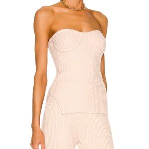 Helmut Lang Ribbed Bustier Top and Bottom Set